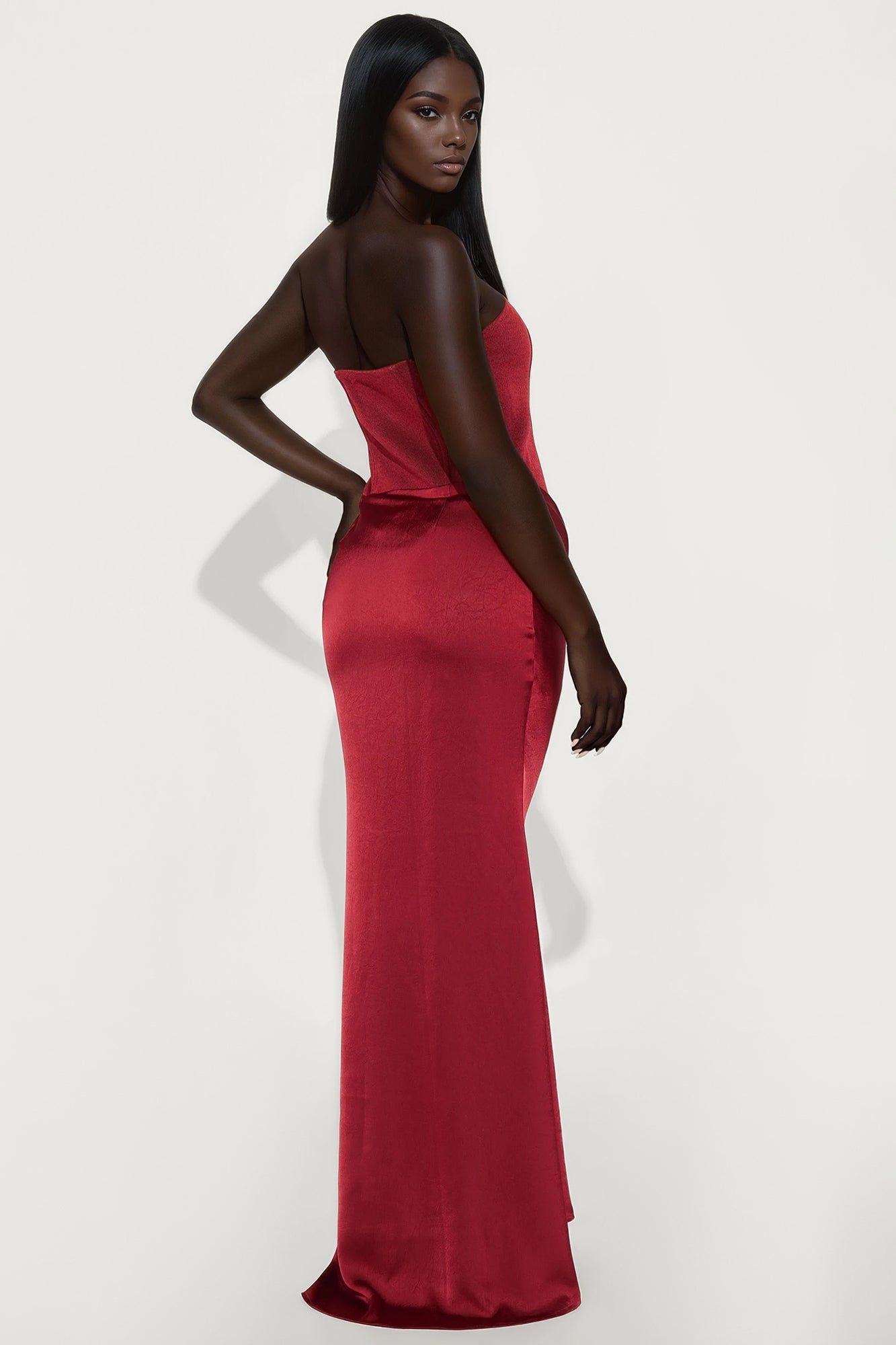 Girl Of Your Dreams Gown - Burgundy/combo