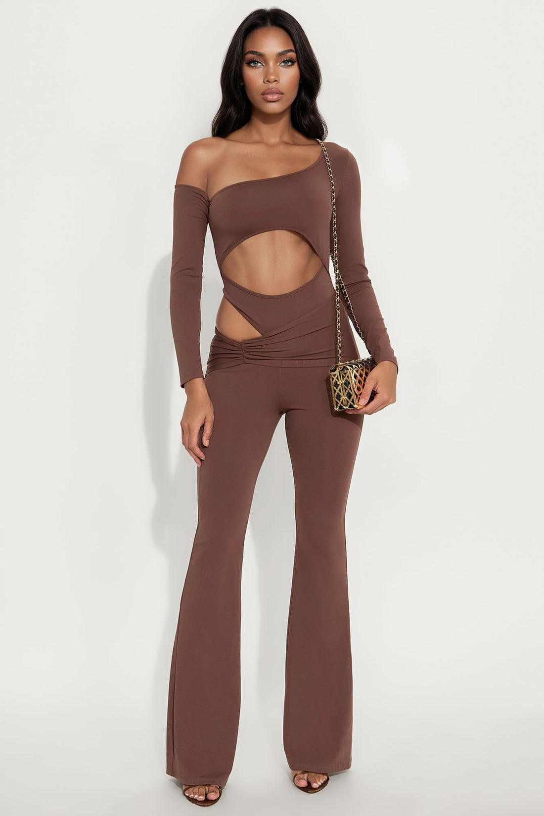 Girls’ Night Flare Jumpsuit - Brown