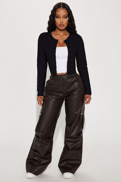 Sweet Sensation Cropped Cardigan - Black