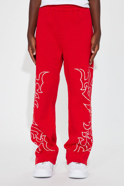 Mini Tyson Savage Mode Straight Sweatpants - Red