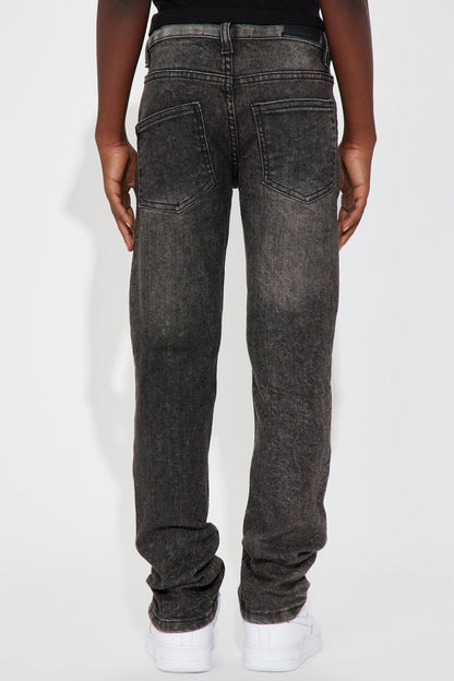 Mini Stretch Denim Ripped Knee Skinny Jeans - Charcoal