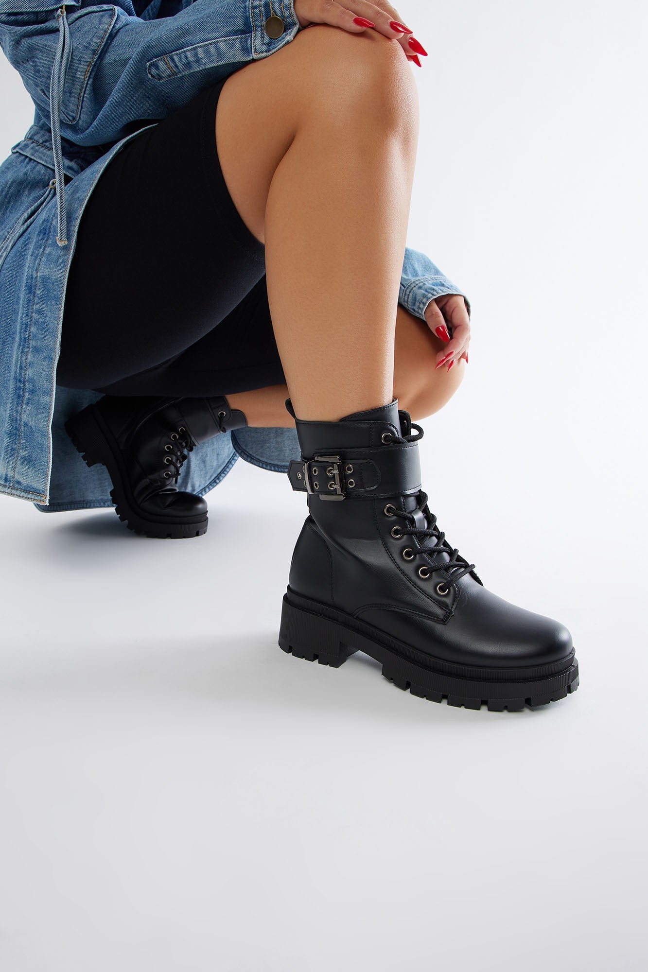 Tory Combat Boots - Black