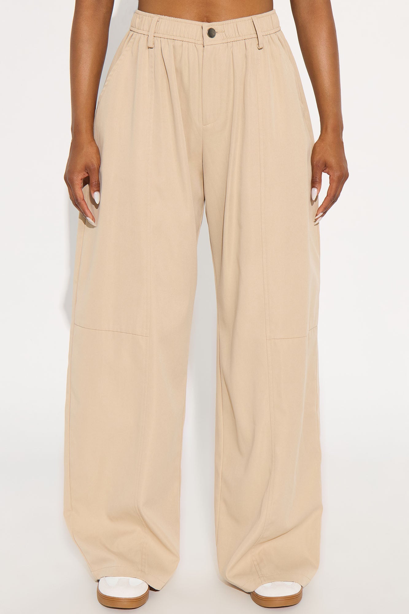 Jovana Mid Rise Wide Leg Pant - Taupe