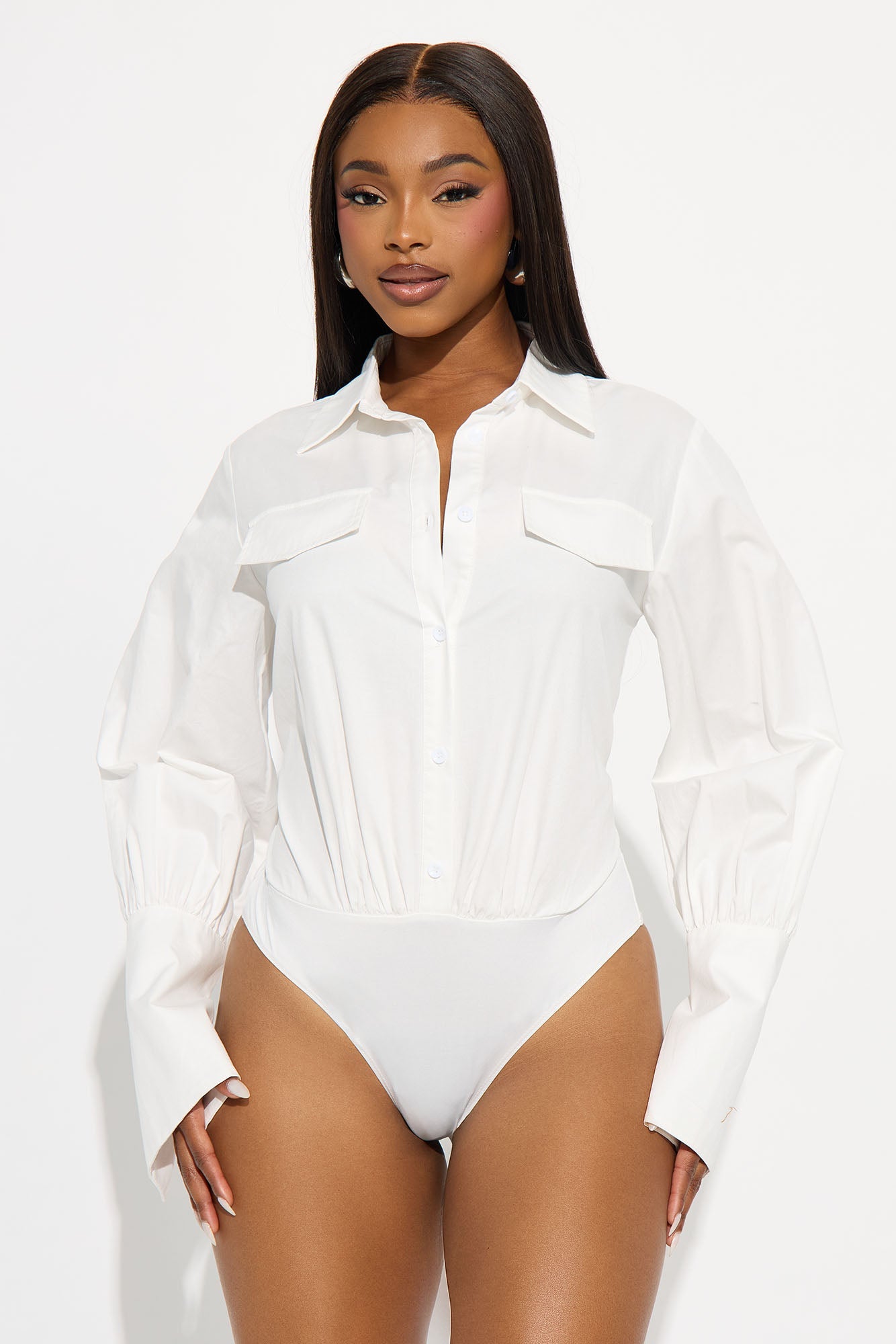 Be The Vibe Poplin Bodysuit - White
