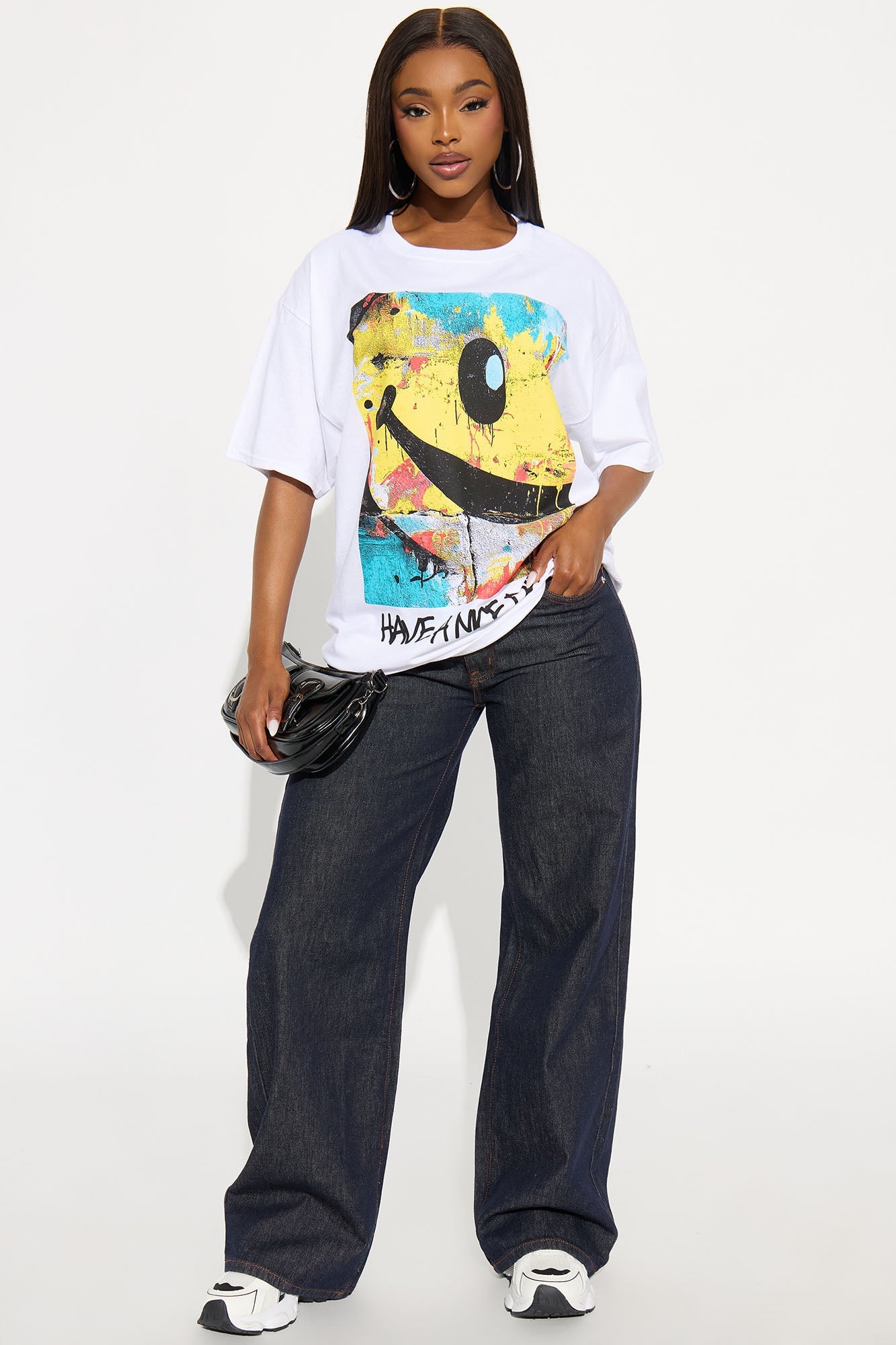 Have A Good Day Smiley Tee - White