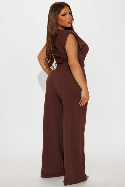 On Point Jumpsuit - Chocolate