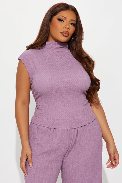 Teresea Textured Pant Set - Purple