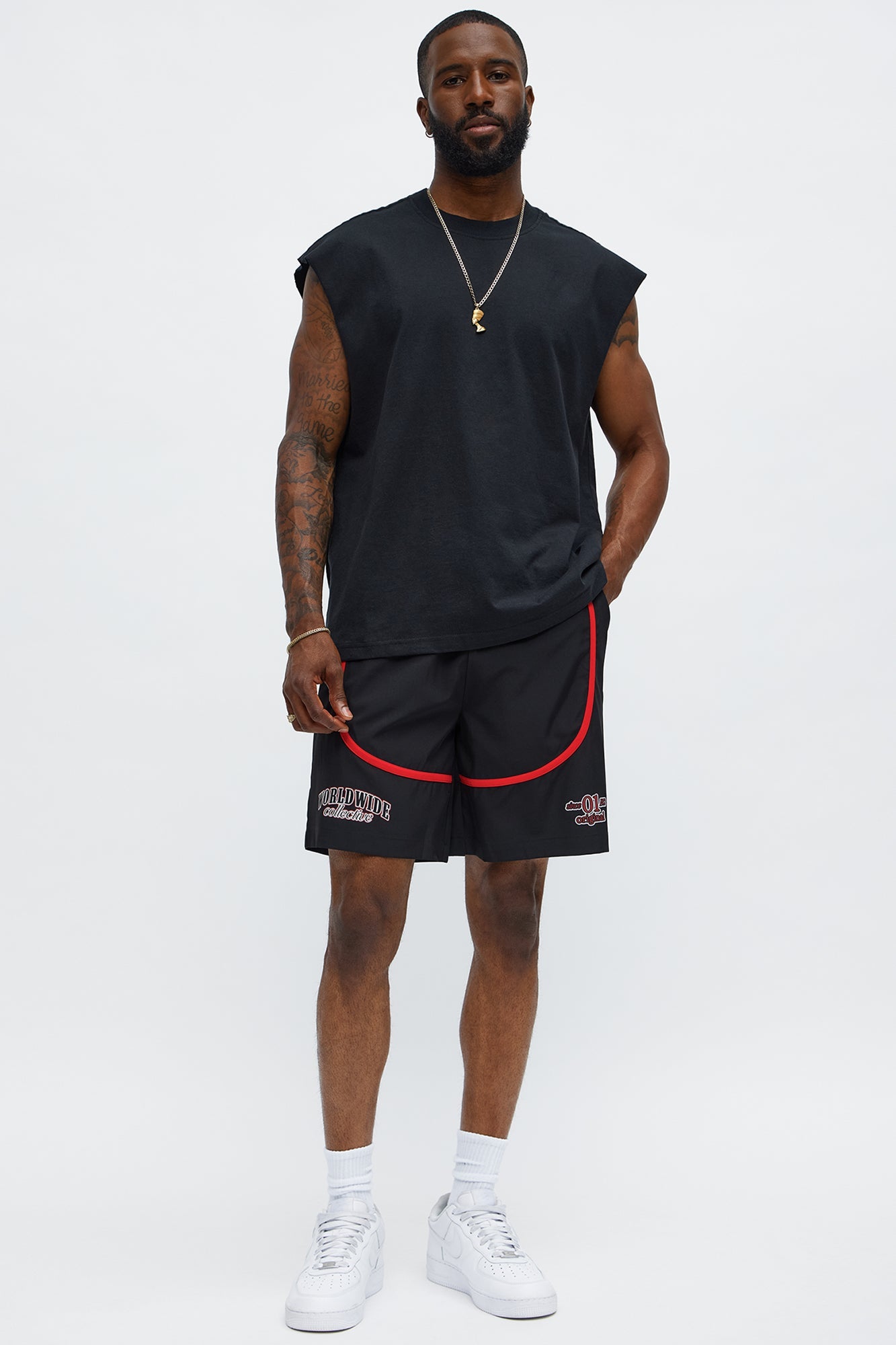 Relaxed 83 Contrast Binding Shorts - Black