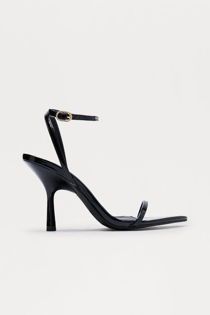 Pinnacle Ankle Strap Heels - Black