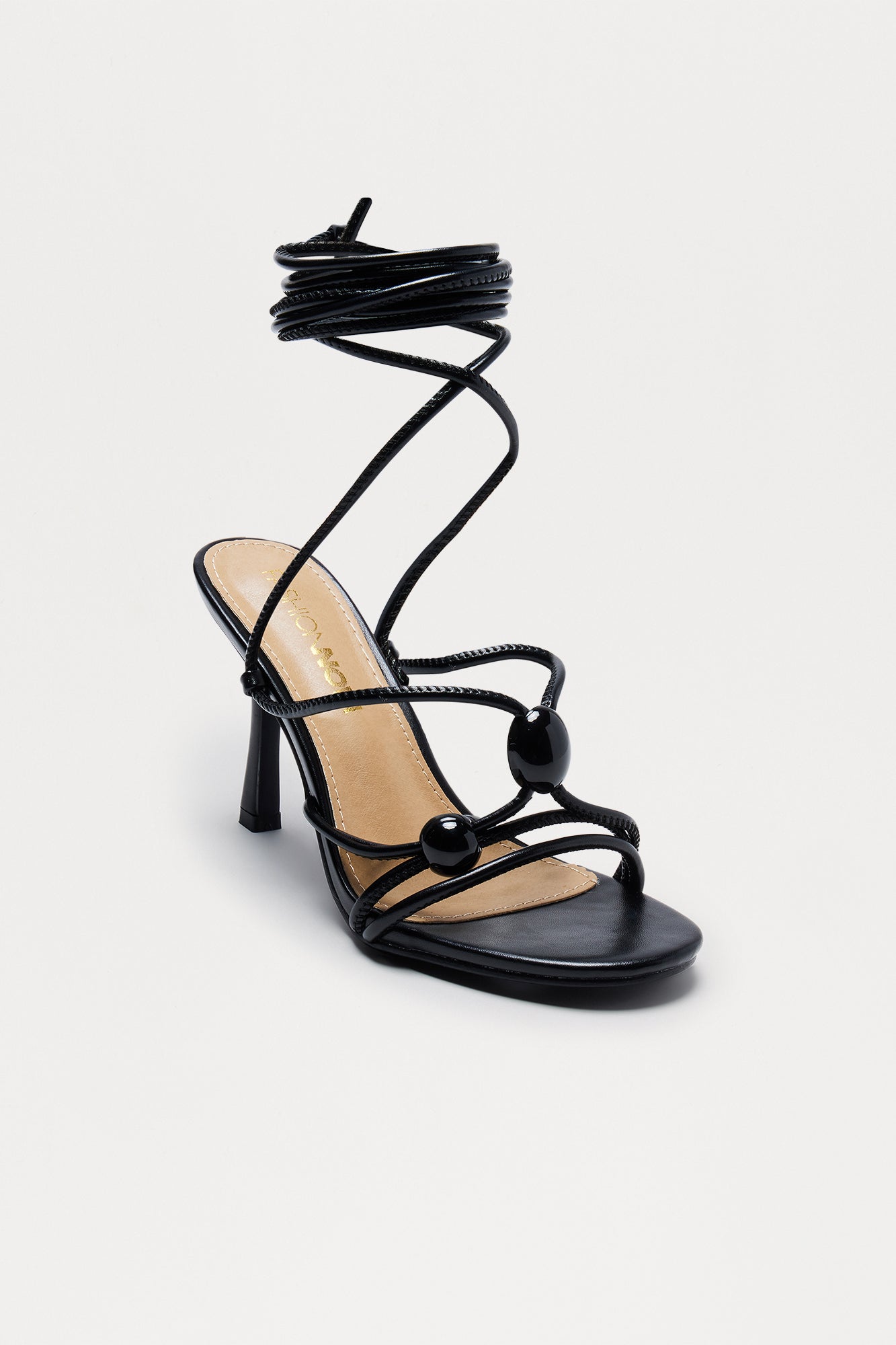 Seer Stone Wrap Up Heels - Black