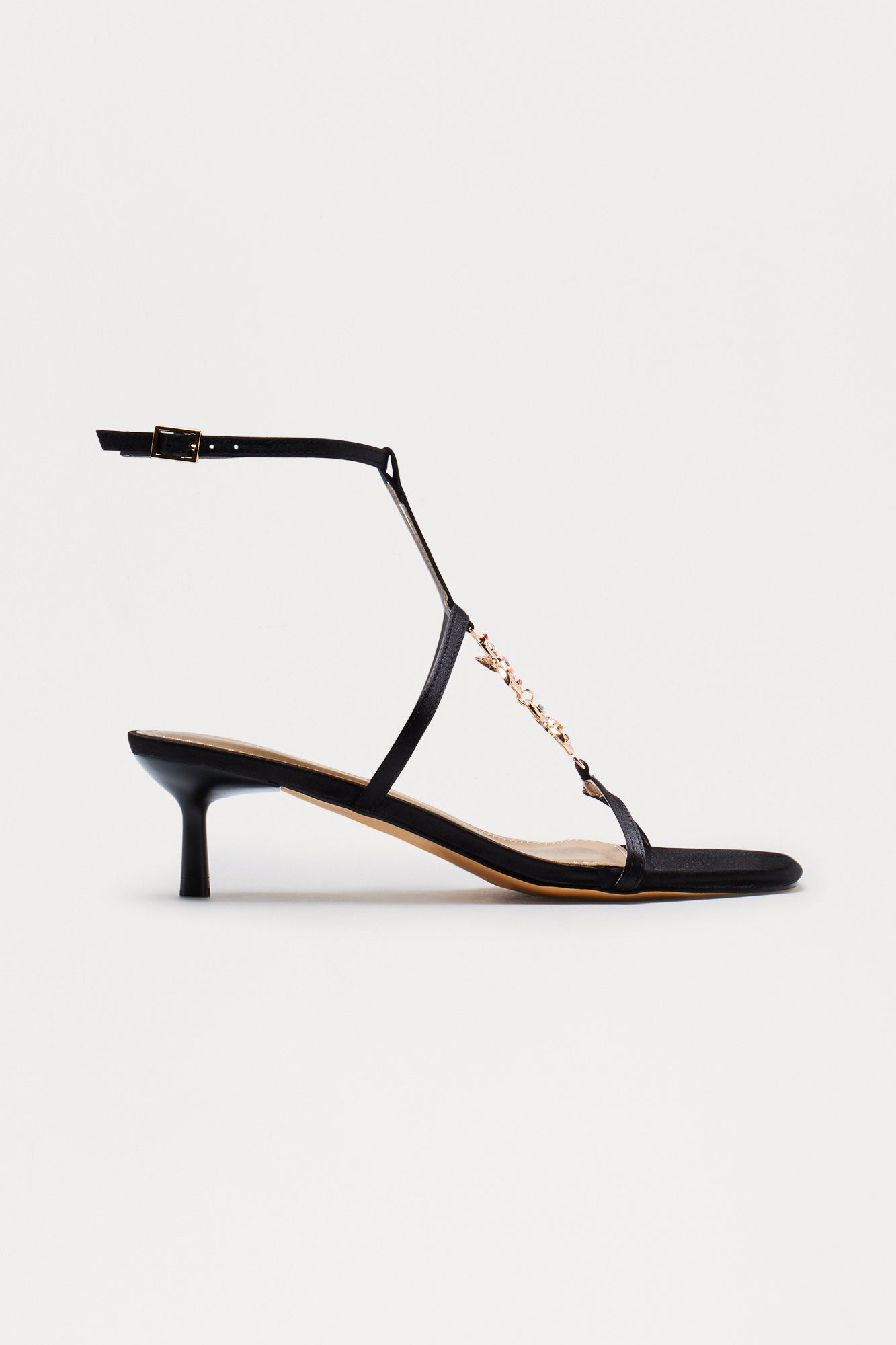 Bright Star Ankle Strap Heels - Black