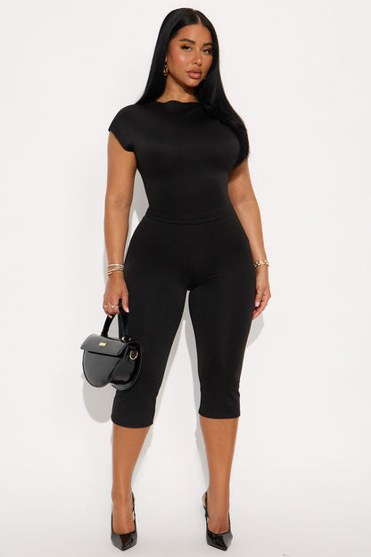 Bad Intentions Capri Jumpsuit - Black