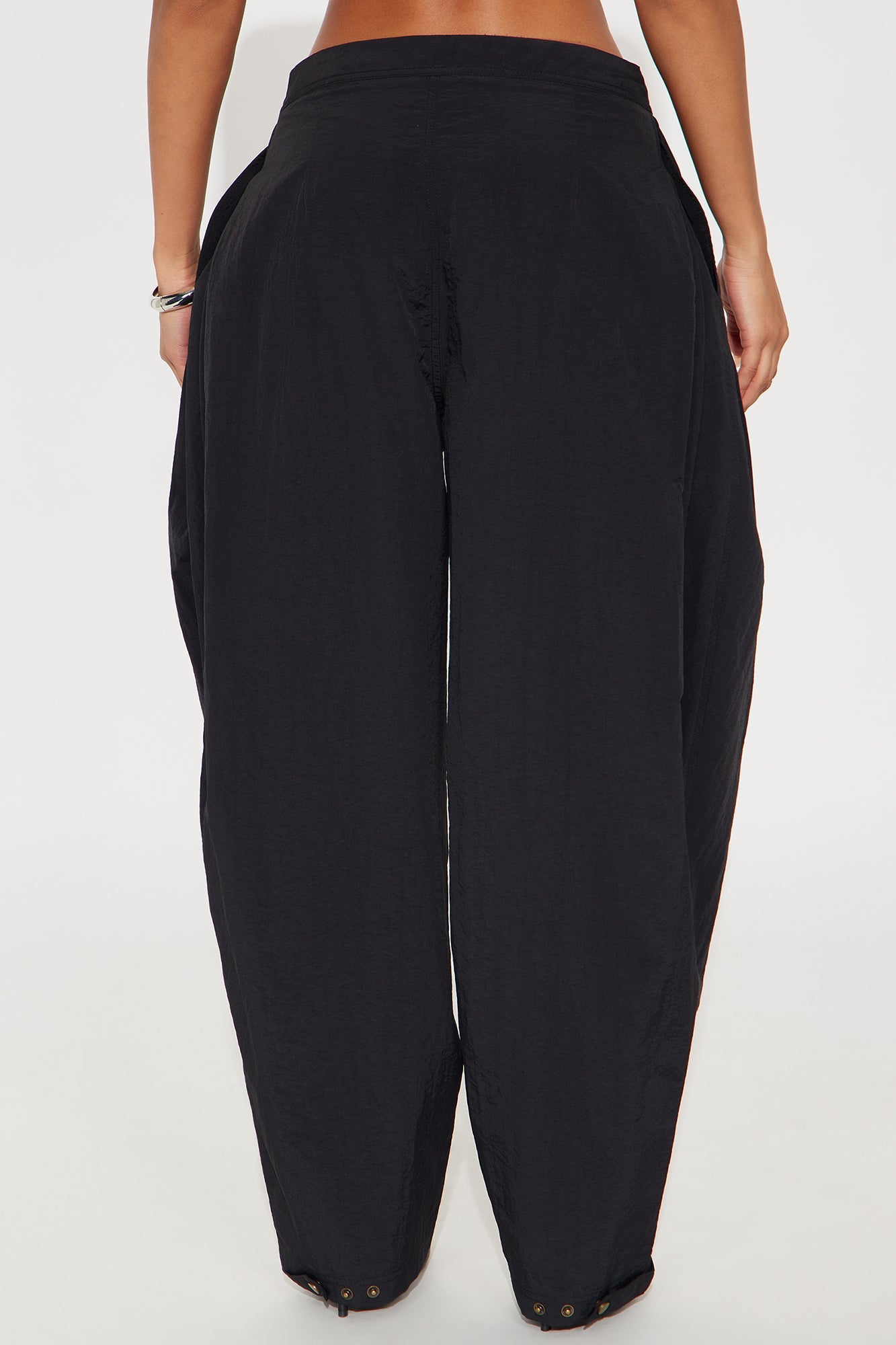 Nylon Windbreaker Pant - Black