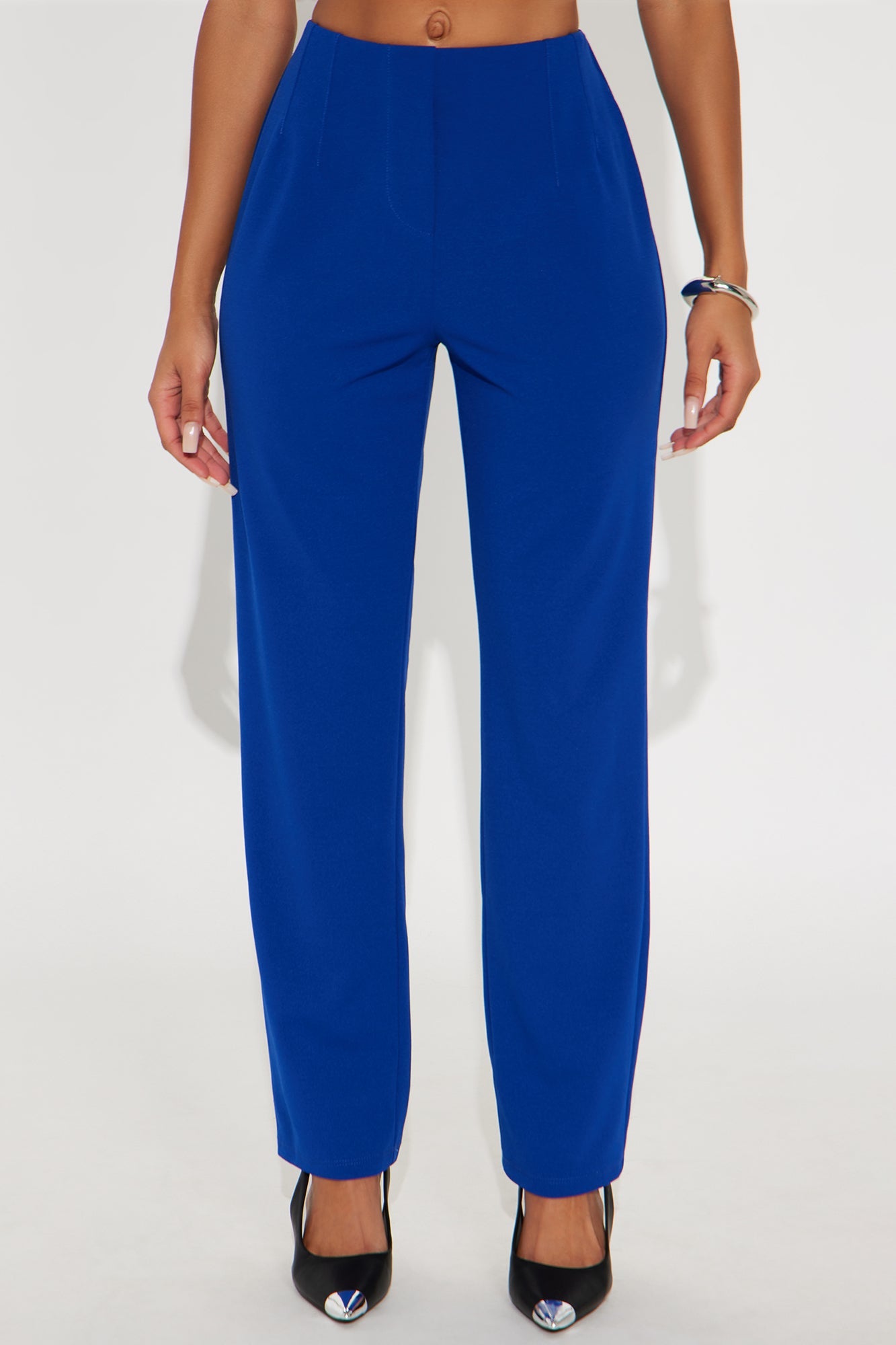 Set My Mind On You Crepe Straight Leg Pant - Royal