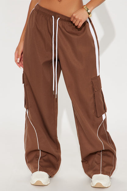 Get To Know Me Cargo Track Pant - Chocolate/Combo
