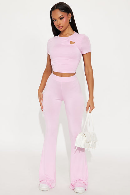 Heart Feelings Pant Set - Pink