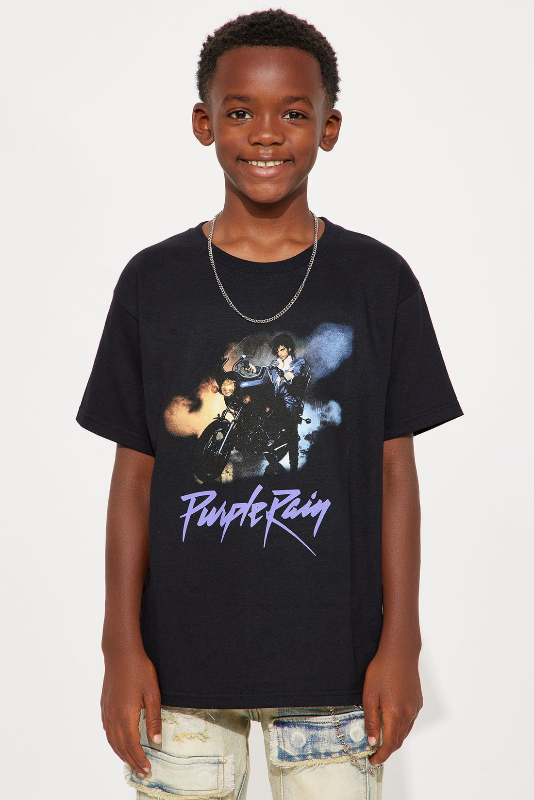 Mini Prince Purple Rain Short Sleeve Tee - Black