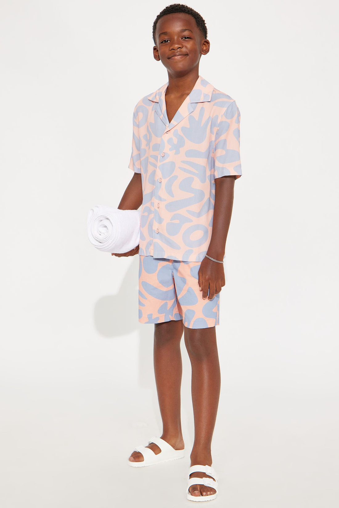 Mini Chateau Abstract Printed Swim Trunk - Pink/combo