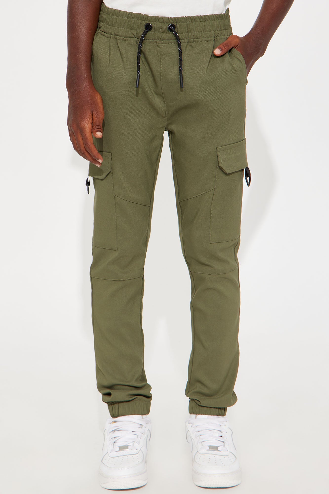 Mini Staying Motivated Cargo Jogger Pants - Olive