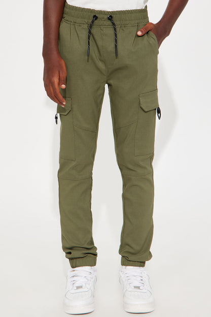 Mini Staying Motivated Cargo Jogger Pants - Olive