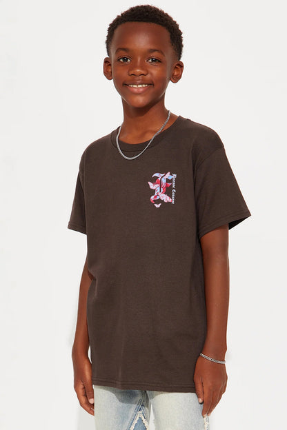 Mini Finesse Concept Front/Back Short Sleeve Tee - Chocolate