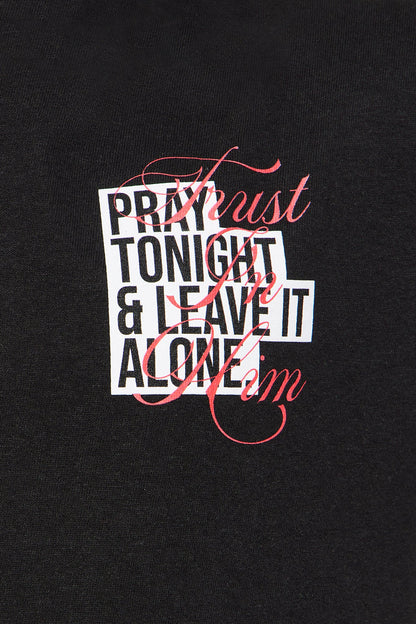 Mini Short Sleeve Pray Tonight &amp; Leave It Alone Tshirt - Black