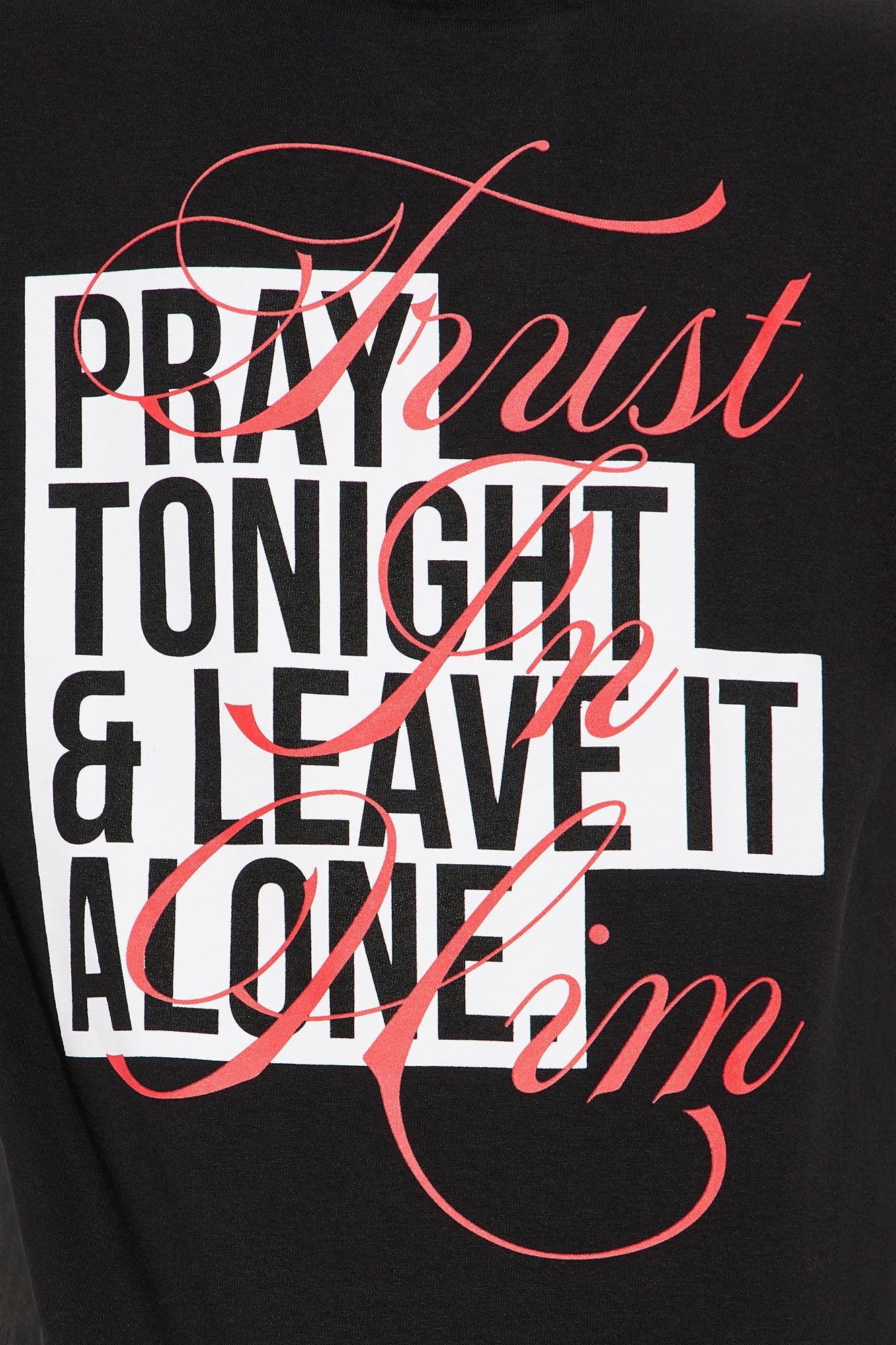 Mini Short Sleeve Pray Tonight &amp; Leave It Alone Tshirt - Black