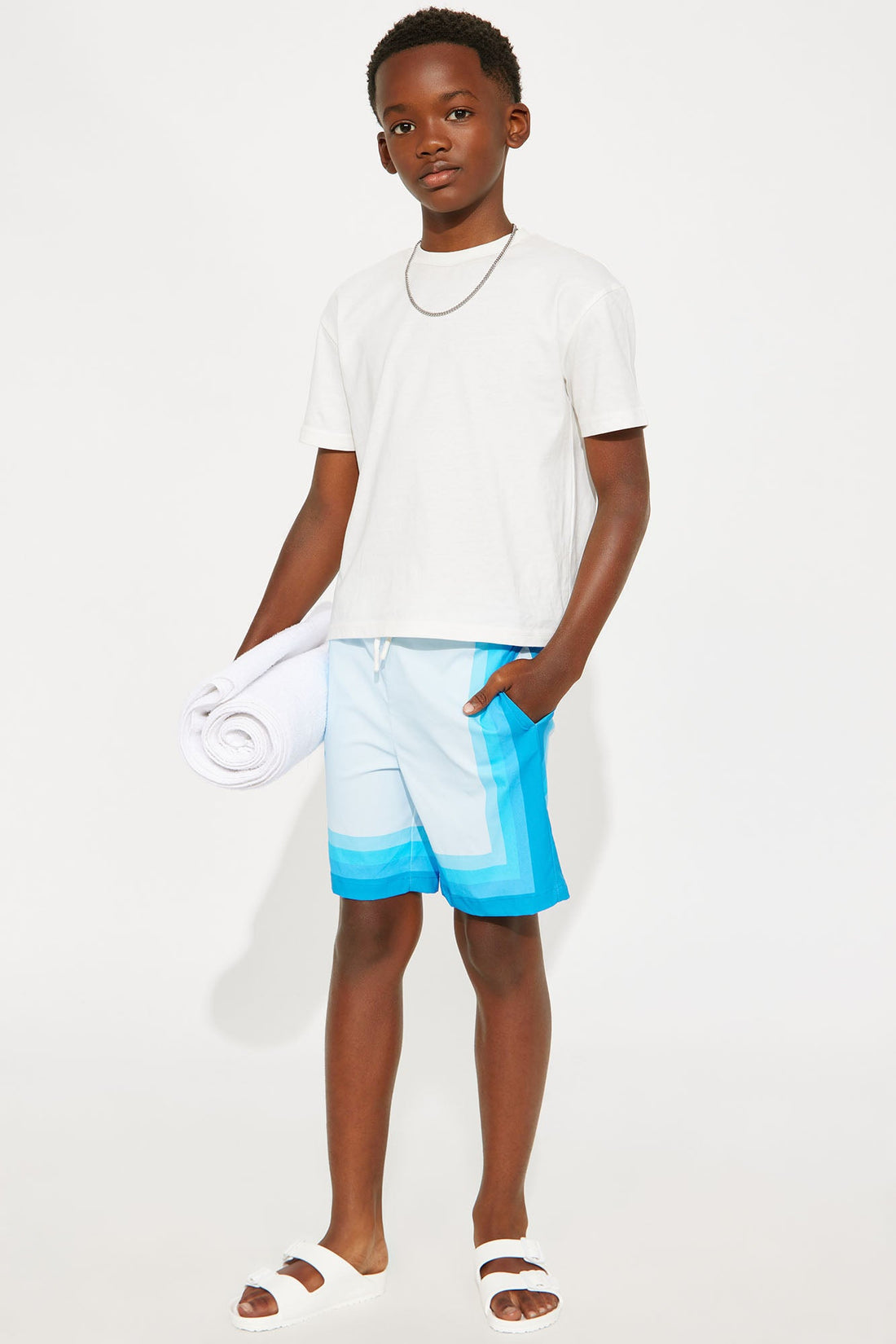 Mini Splash Borders Swim Mid Trunk - Blue/combo