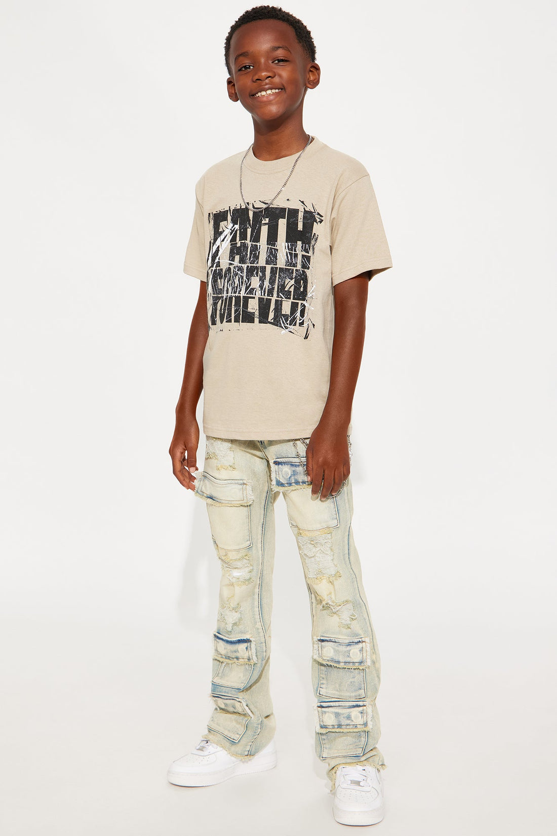 Mini Faith Forever Short Sleeve Tee - Sand
