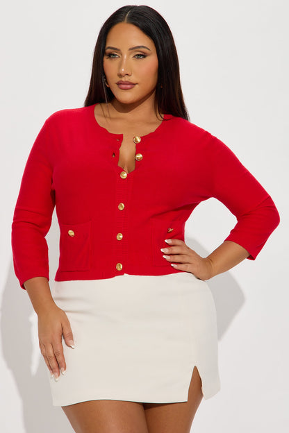 Never Difficult Cardigan - Red