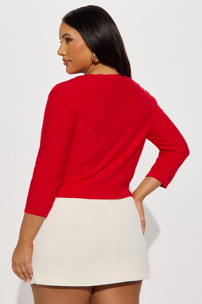 Never Difficult Cardigan - Red