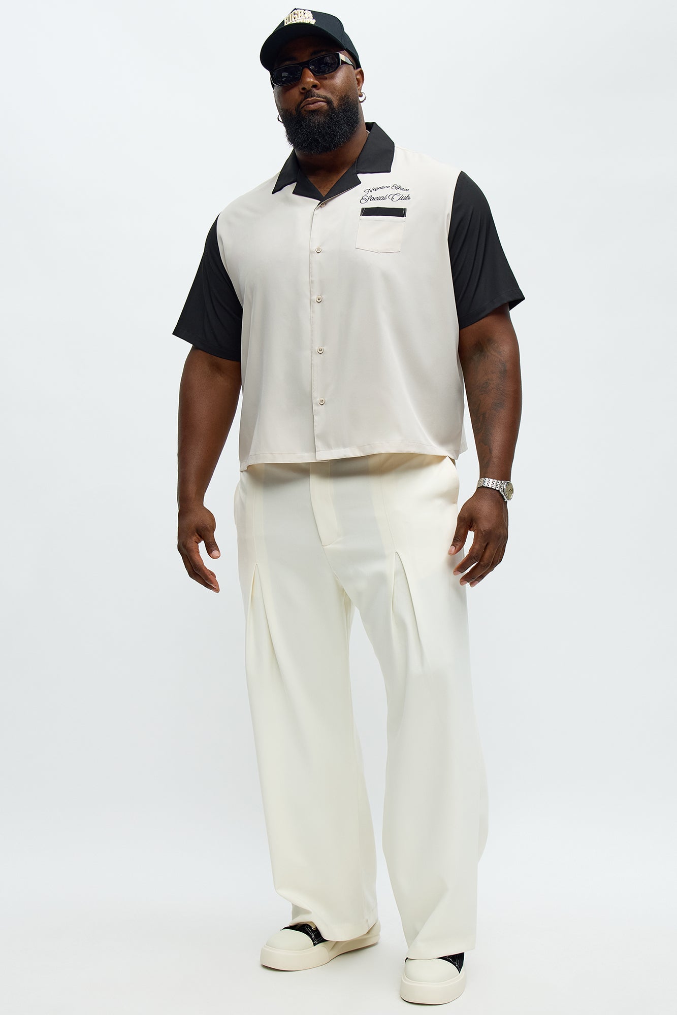 Regular Fit Social Club Bowling Shirt - Black/combo