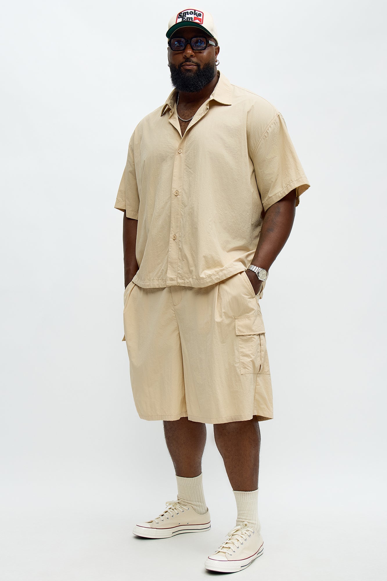Super Baggy Philip Nylon Short - Beige