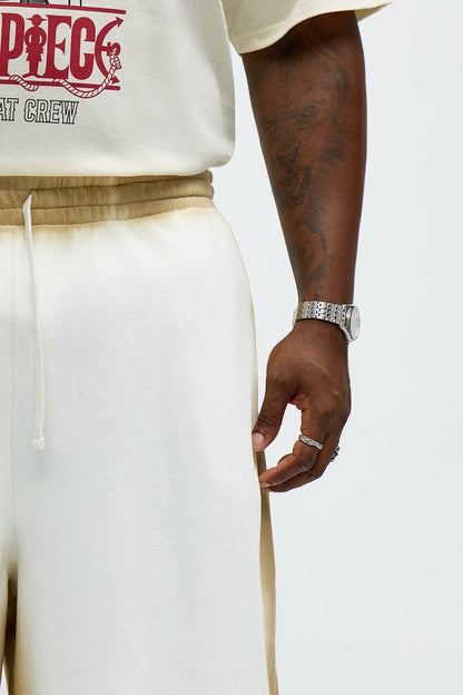 Tyson Baggy Blurred Lines Shorts - Cream