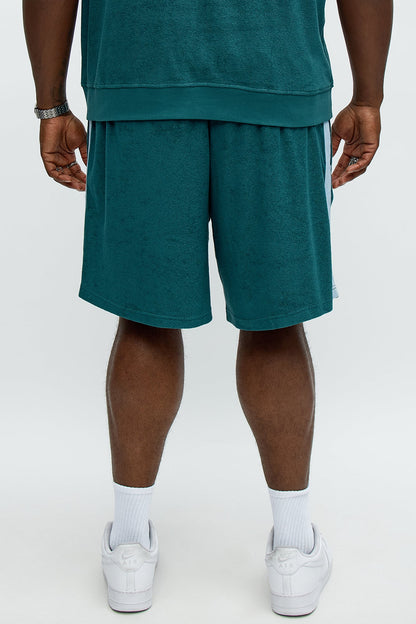 Relaxed Chateau Terry Double Waistband Shorts - Teal/combo