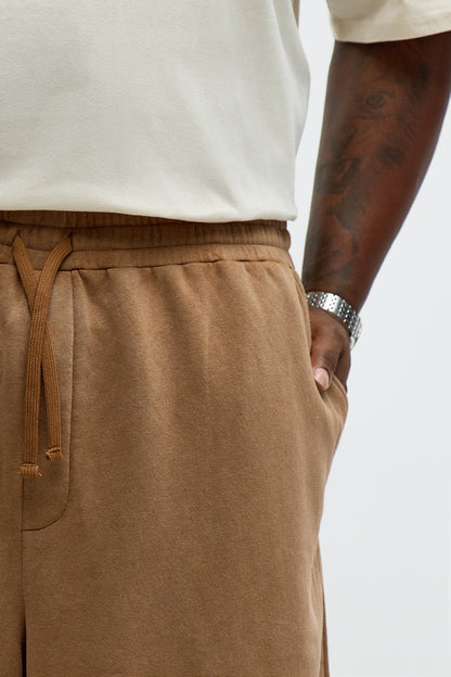 Tyson Loose Fit Washed Shorts - Brown