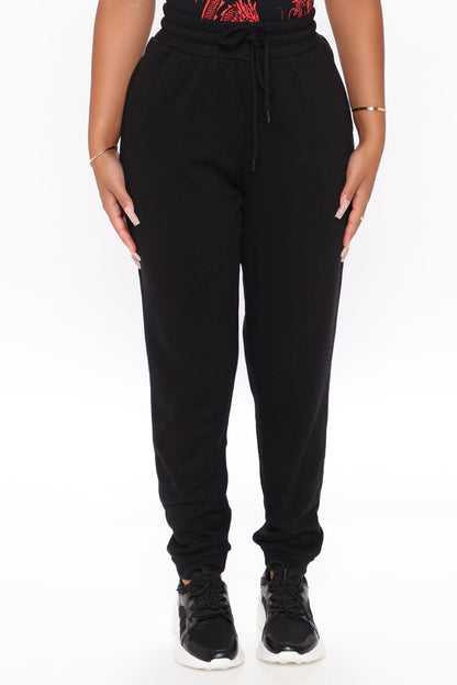 Unbothered Fleece Jogger - Black