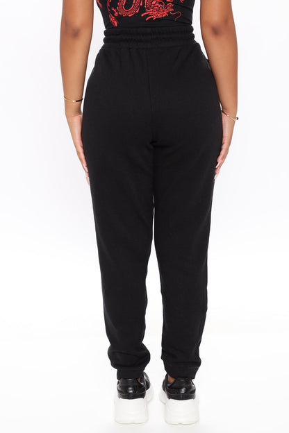 Unbothered Fleece Jogger - Black