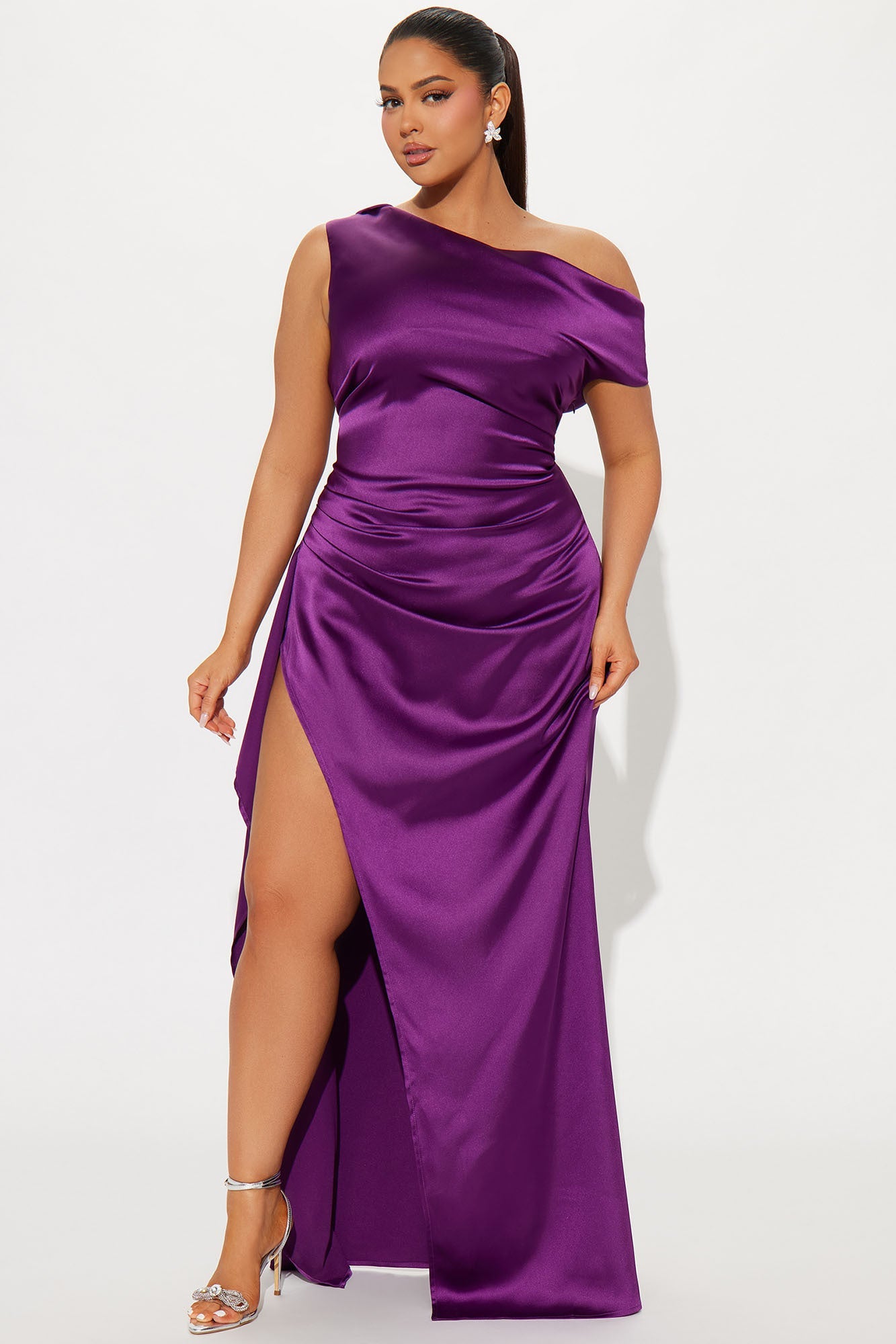 Honorable Mention Satin Gown - Plum