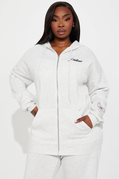Jadore Fleece Pant Set - Heather Grey