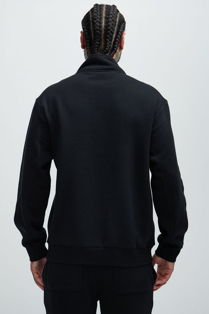 Tyson Quarter Zip Sweatshirt - Black