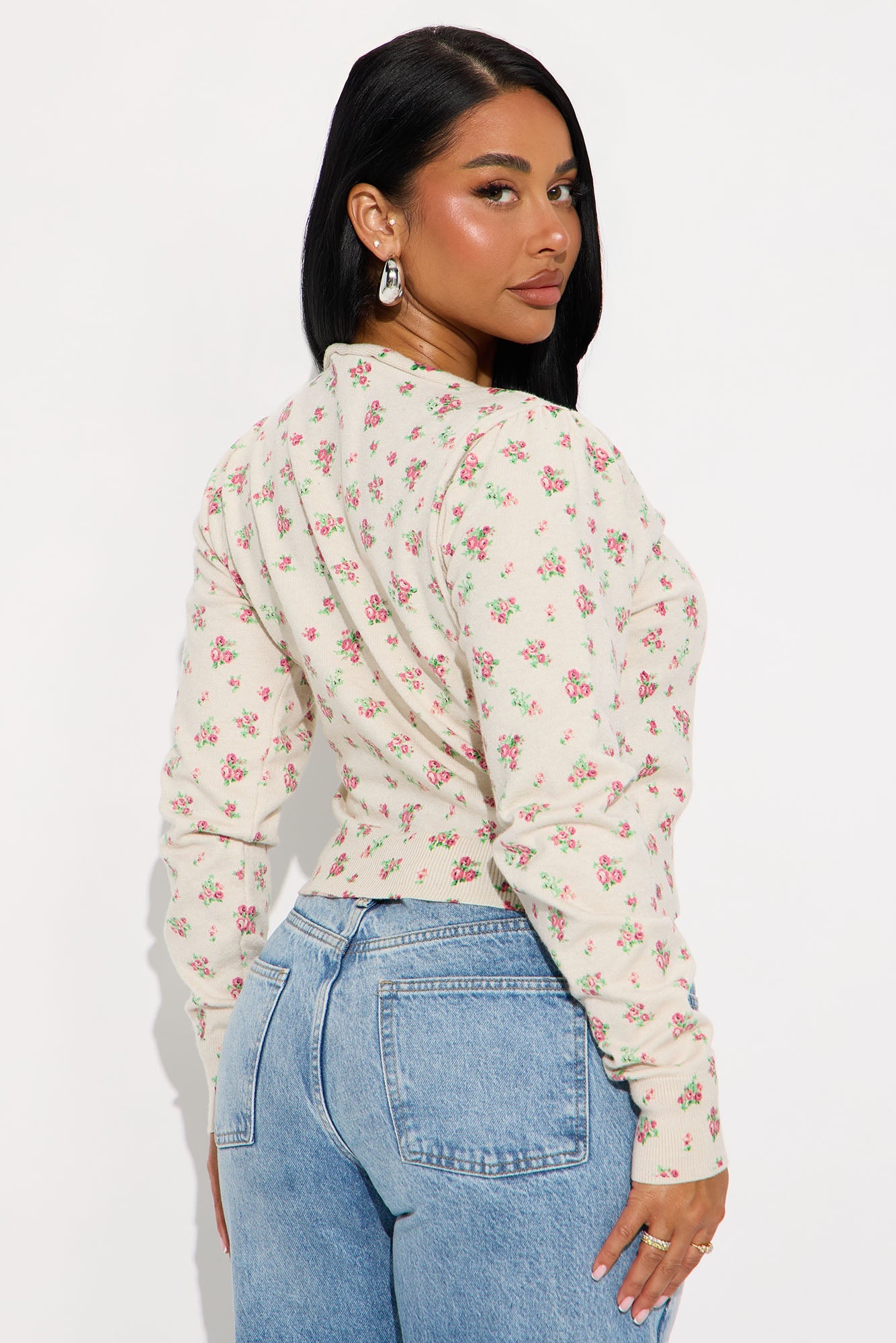 Soft Blossom Floral 2 Piece Cardigan - Cream/combo