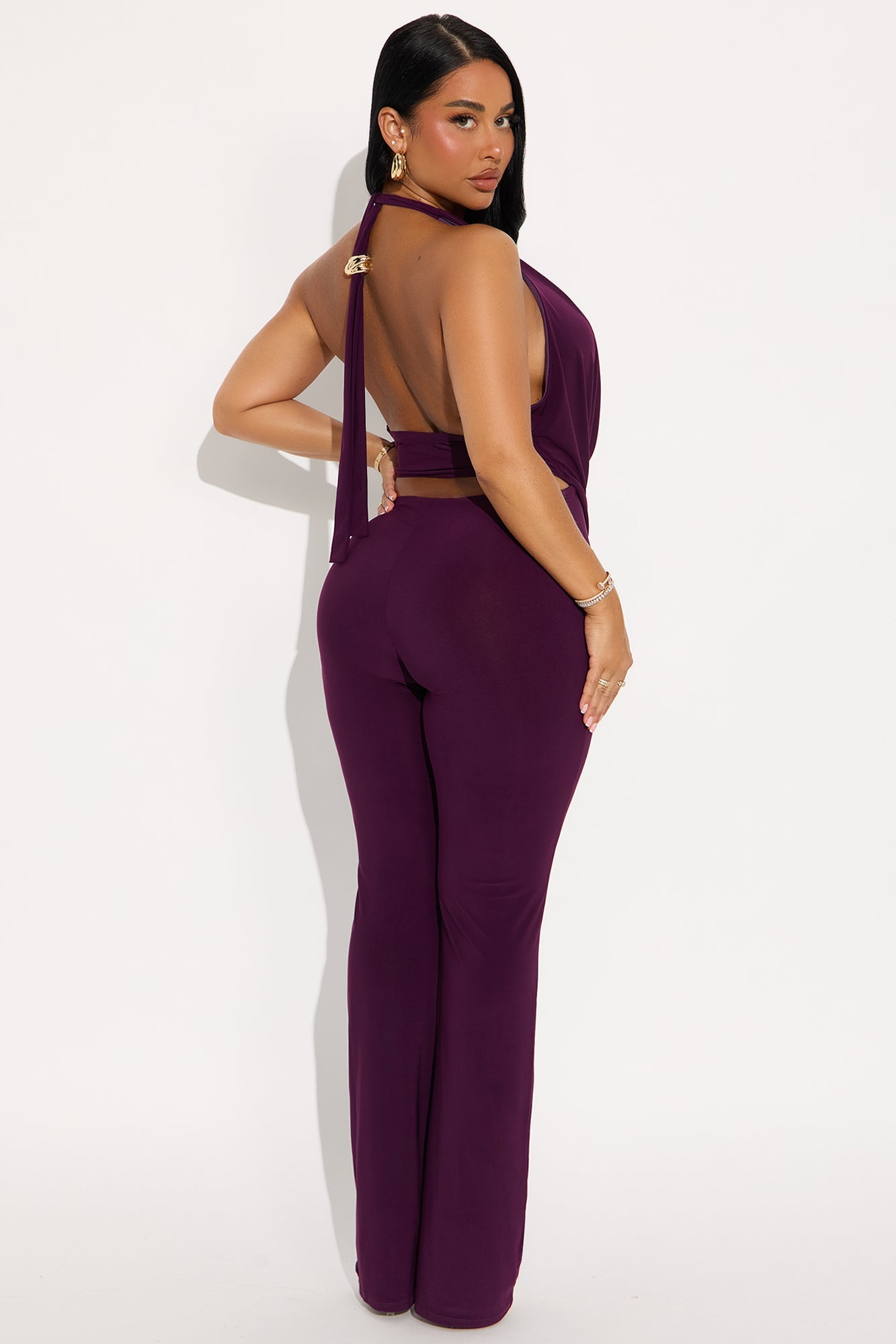 Julia Halter Flare Leg Jumpsuit - Plum