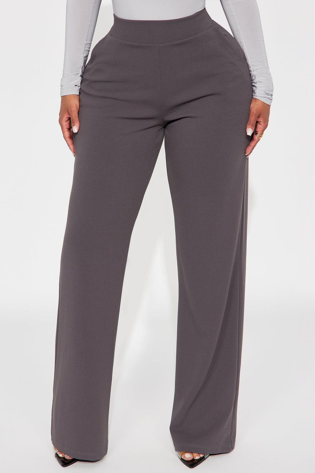 Celine Aria Wide Leg Pants - Charcoal