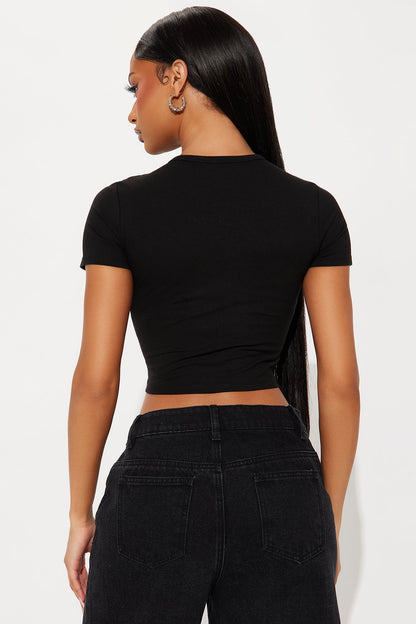 Lizzie Crew Neck Baby Tee - Black