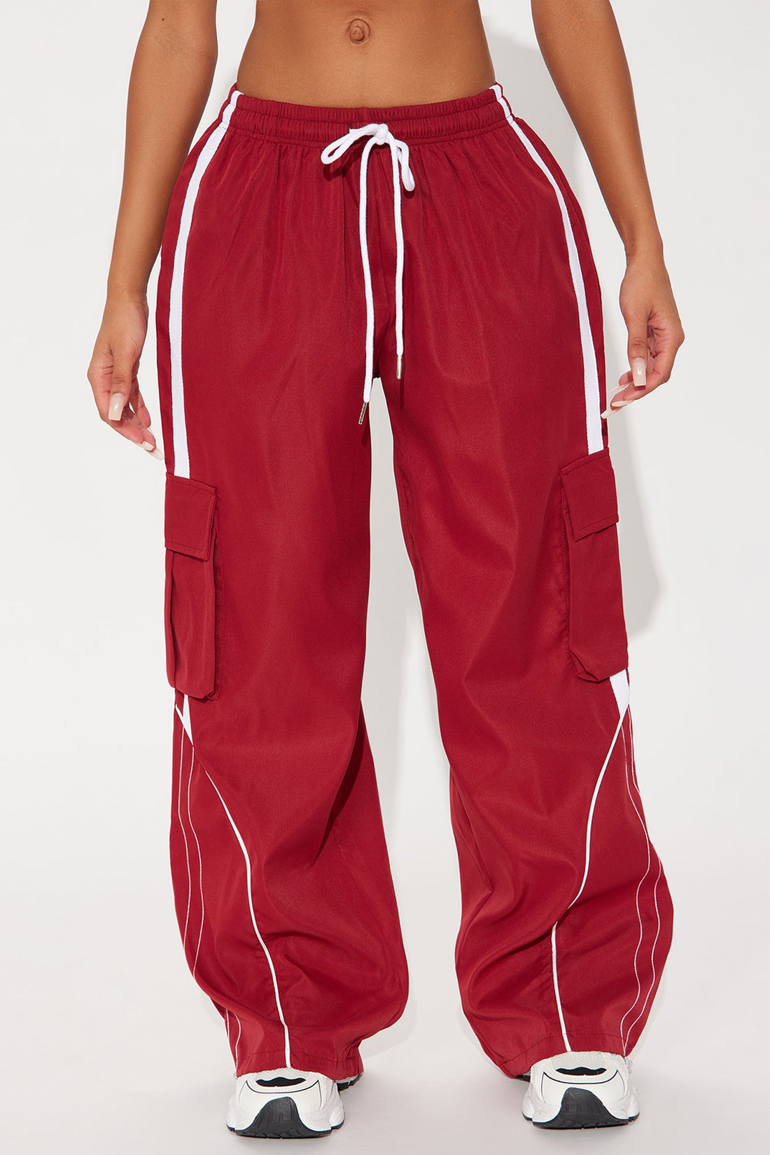 Get To Know Me Cargo Track Pant - DarkRed