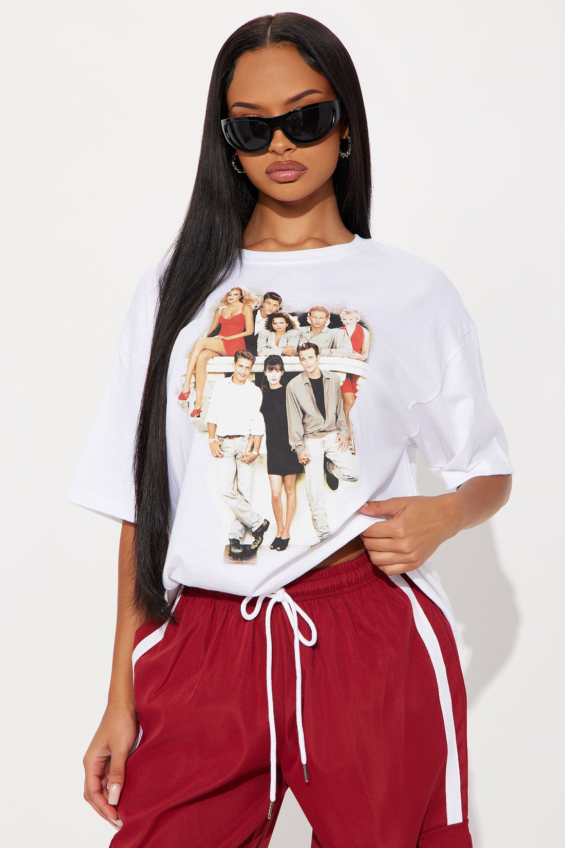Beverly Hills 90210 Oversized Tee - White