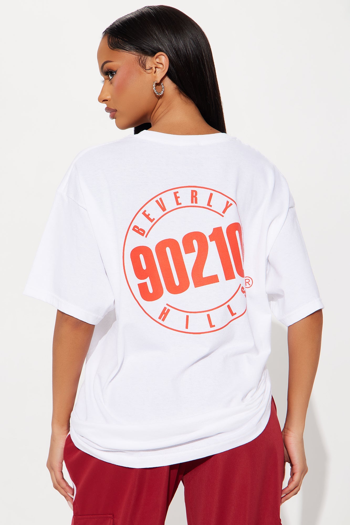 Beverly Hills 90210 Oversized Tee - White
