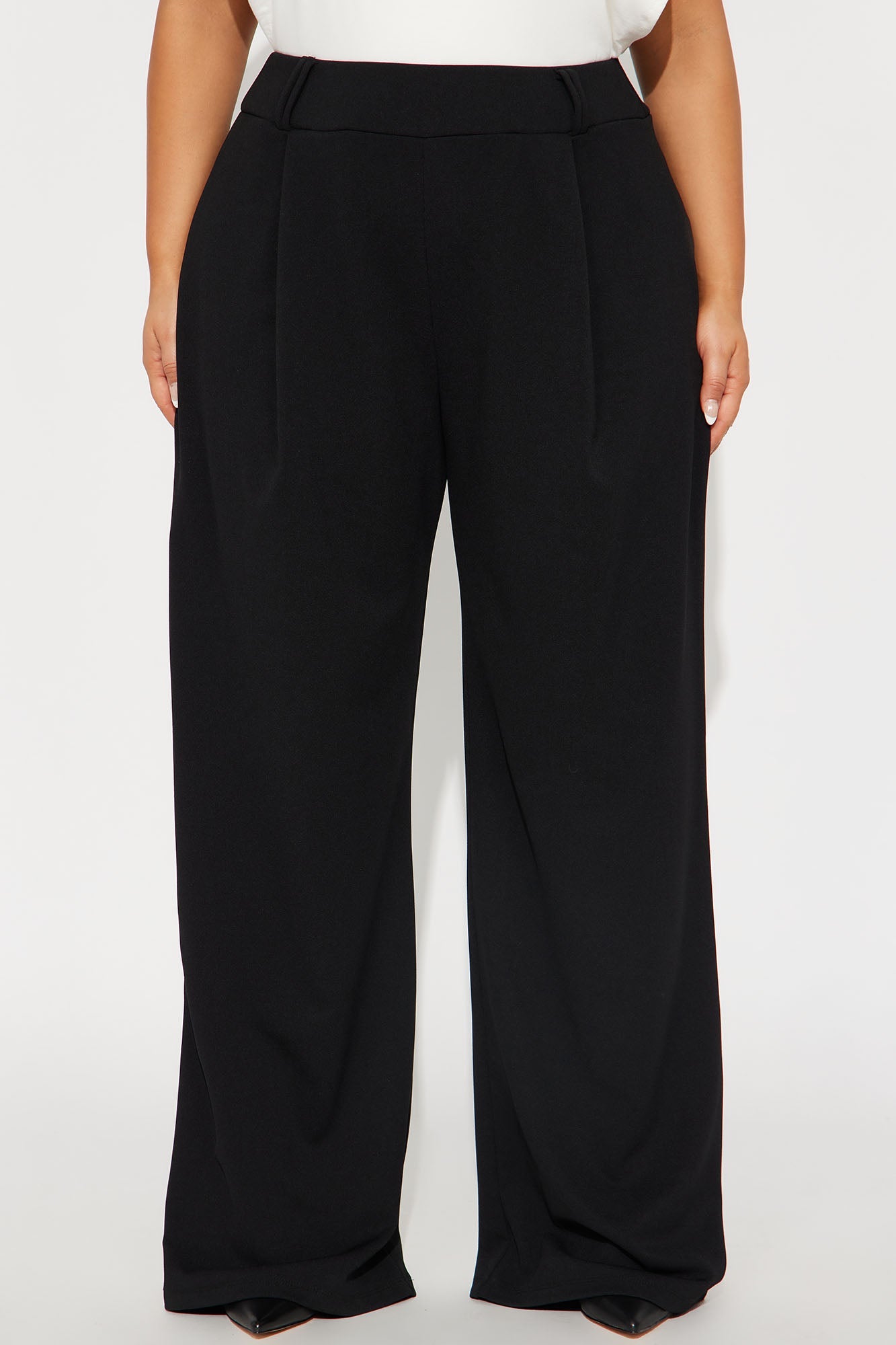 Late To The Meeting Wide Leg Trouser Pant - Black