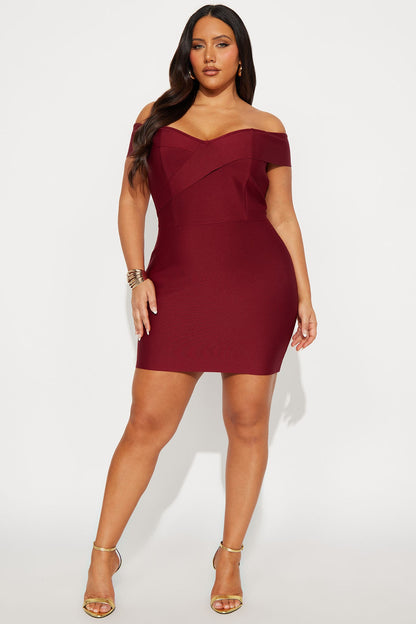 Amy Bandage Mini Dress - Wine